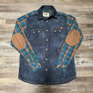 Winchester Button Up Shirt Flannel Denim Men's Size L Large USA